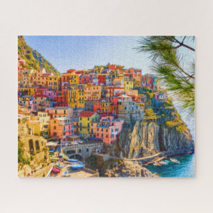 Puzzle Pintura Cinque Terre Liguria Italia Acantilado Mar