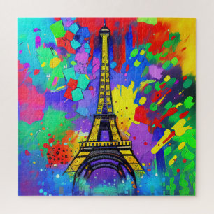 Puzzle Pintura colorida de Eiffel