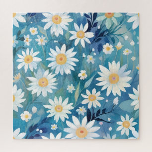 Puzzle Pintura con flores blancas