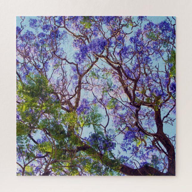 Puzzle Pintura de aceite de arbol de Jacaranda morado, (Vertical)