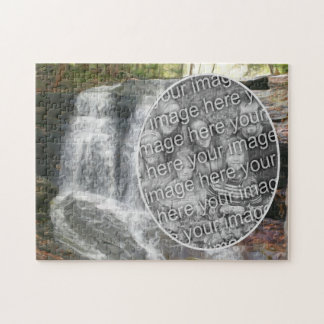 Puzzle Pintura de aceite de cascada de bonito añada tu fo