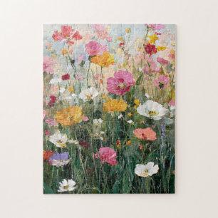 Puzzle Pintura de aceite de flores silvestres