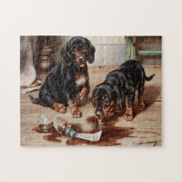 Puzzle Pintura de aceite de perro de Carl Reichert