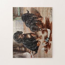 Puzzle Pintura de aceite de perro de Carl Reichert
