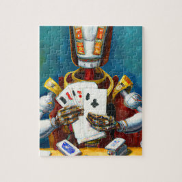 Puzzle Pintura de aceite de una carta de juego de robots
