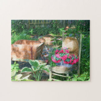 Puzzle Pintura de aceite para el arreglo de los jardines