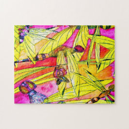 Puzzle Pintura de acuarela de la libélula