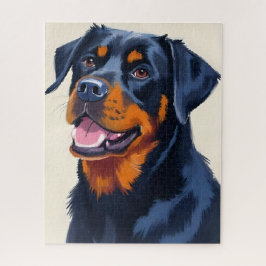 Puzzle Pintura de Acuarela de Perro Rottweiler Mascota