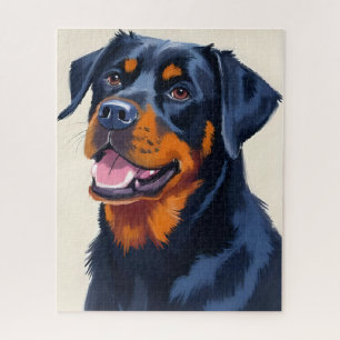 Puzzle Pintura de Acuarela de Perro Rottweiler Mascota