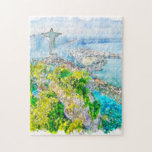 Pintura de acuarela de Río de Janeiro