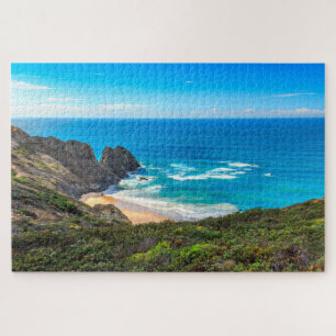 Puzzle Pintura de agua turquesa de Ocean Beach Portugal