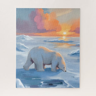Puzzle Pintura de animal de invierno de oso polar