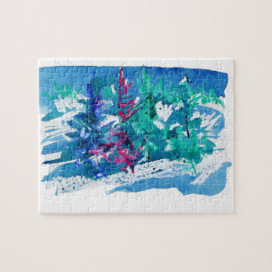 Puzzle Pintura de árboles frescos de invierno / Artista L