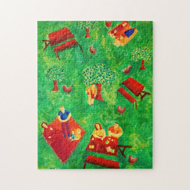 Puzzle Pintura de arte contemporáneo y picnic (Vertical)