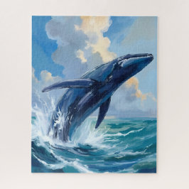 Puzzle Pintura de ballena azul animal del océano