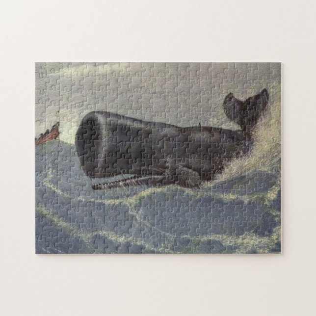 Puzzle Pintura de ballena de esperma vintage (1909) (Horizontal)