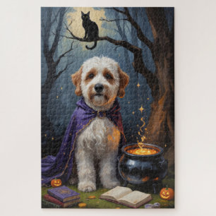 Puzzle Pintura de Bernedoodle Dog Whimsical Halloween