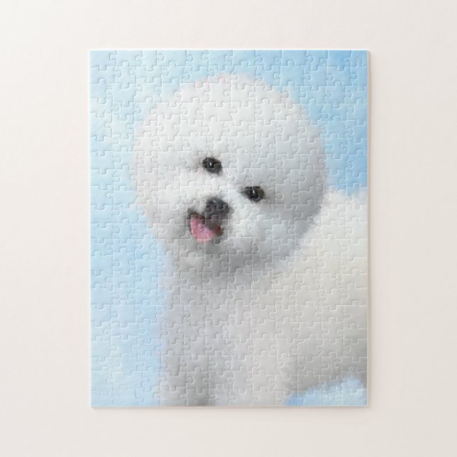 Puzzle Pintura de Bichon Frise - Arte de Perro Original. (Vertical)