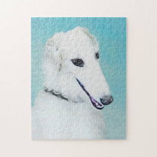 Puzzle Pintura de Borzoi (blanco) - Arte de perro origina