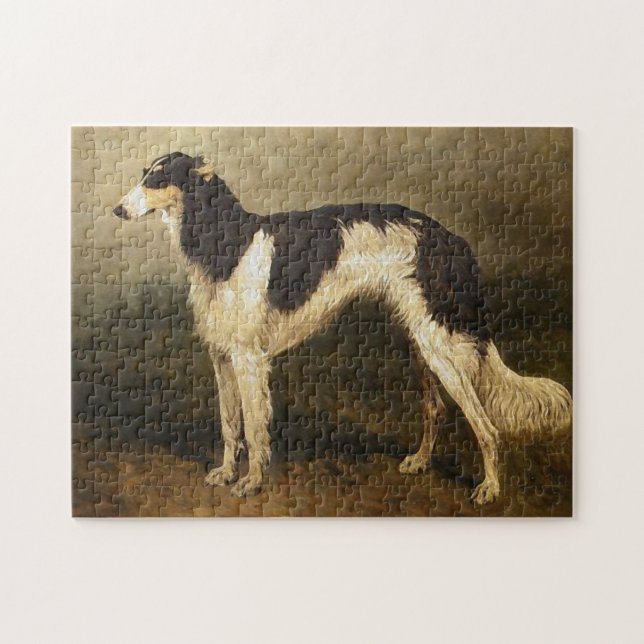 Puzzle Pintura de Borzoi de época (Horizontal)