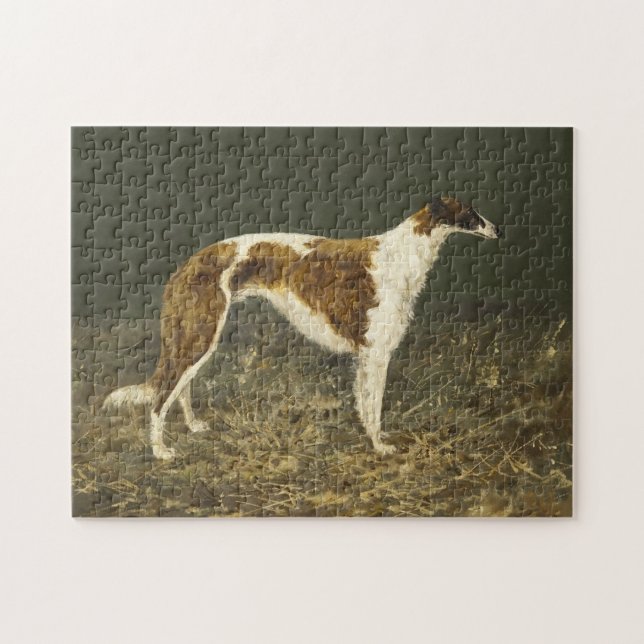 Puzzle Pintura de Borzoi de época (Horizontal)