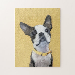 Puzzle Pintura de Boston Terrier - Arte de Perro Original