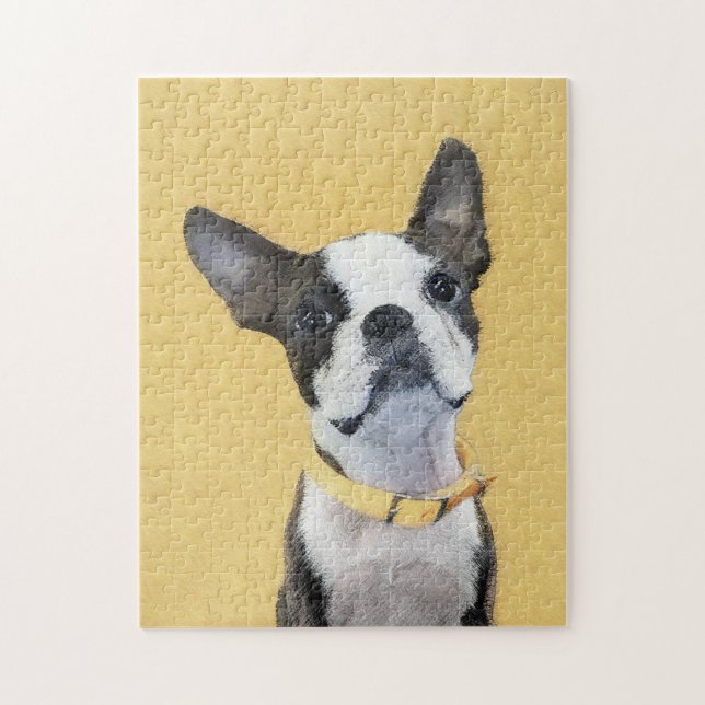 Puzzle Pintura de Boston Terrier - Arte de Perro Original (Vertical)