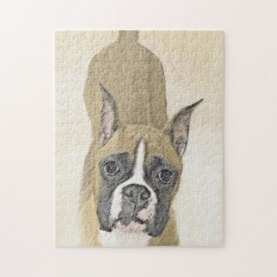 Puzzle Pintura de Boxer - Arte de Perro Original.