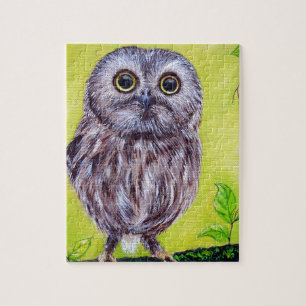 Puzzle Pintura de búho adorable