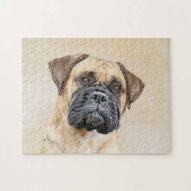 Puzzle Pintura de Bullmastiff - Arte de Perro Original. (Horizontal)