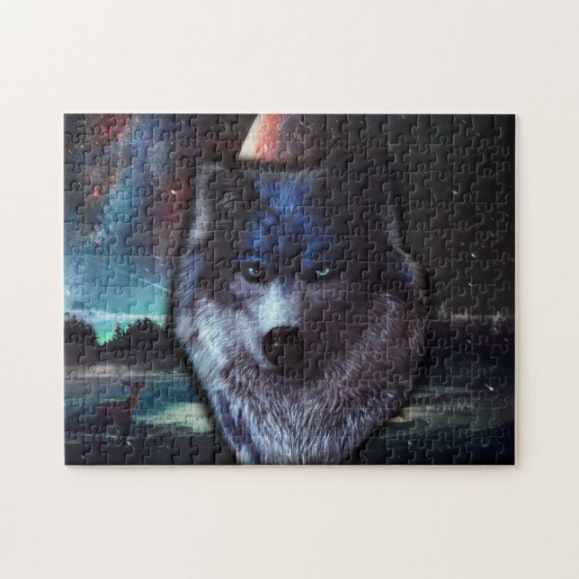 Puzzle Pintura de cabeza de lobo (Horizontal)