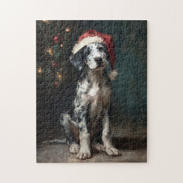 Puzzle Pintura de cachorro de perro leopardo Catahoula en (Vertical)