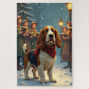 Puzzle Pintura de cantantes de villancicos de Navidad de