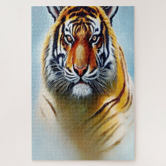 Puzzle Pintura de cara de tigre - Sorprendente obra de ar