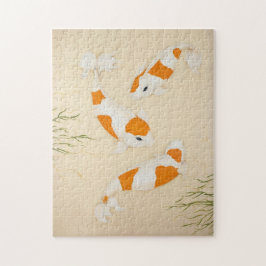 Puzzle Pintura de carpas de Kohaku Koi