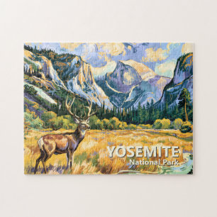 Puzzle Pintura de ciervo animal Half Dome de Yosemite vin
