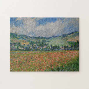 Puzzle Pintura de Claude Monet, campo de adormidera en Gi