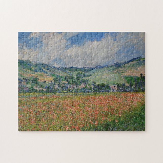Puzzle Pintura de Claude Monet, campo de adormidera en Gi (Horizontal)