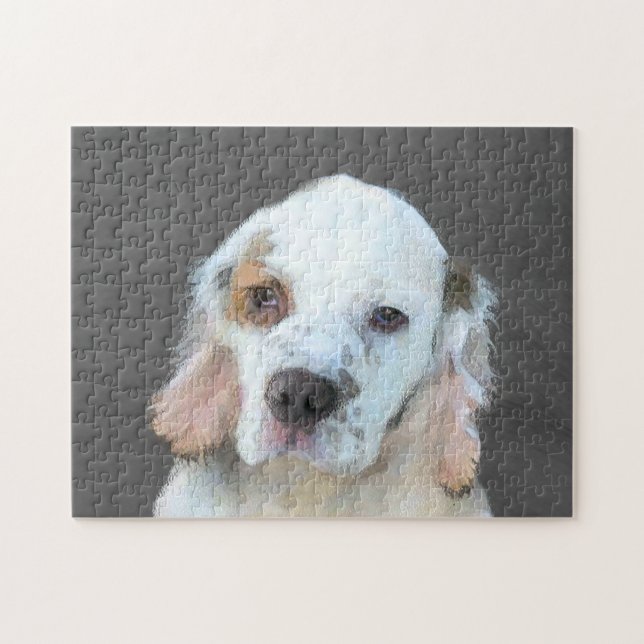 Puzzle Pintura de Clumber Spaniel - Arte de Perro Origina (Horizontal)
