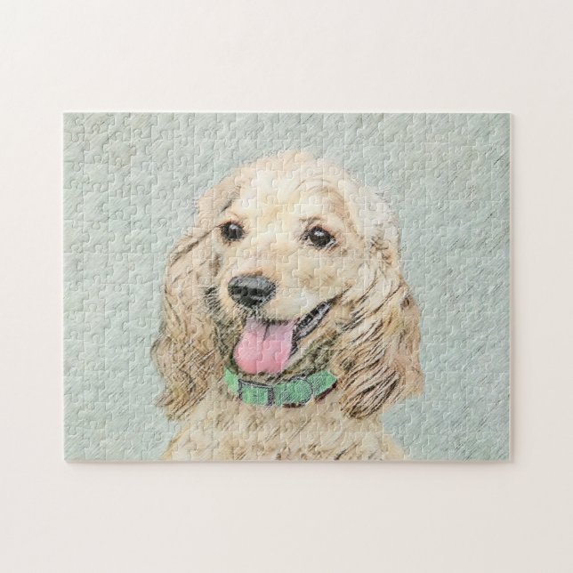 Puzzle Pintura de Cocker Spaniel Buff - Arte de Perro Ori (Horizontal)