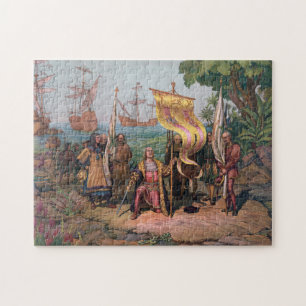 Puzzle Pintura de Columbus Landing en América (1892)