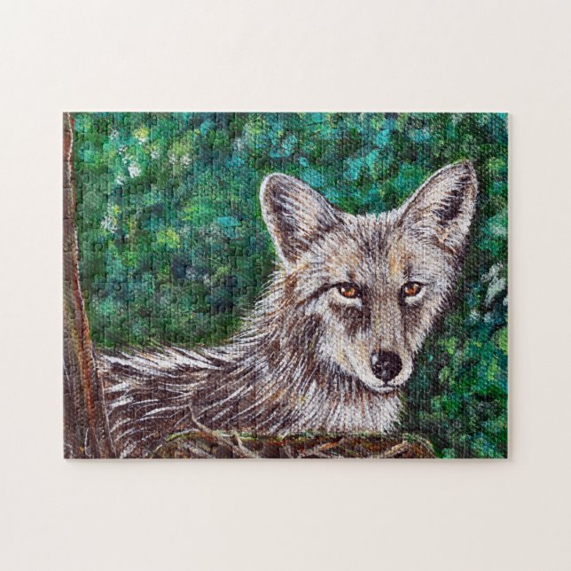 Puzzle Pintura de Coyote en el patio trasero (Horizontal)