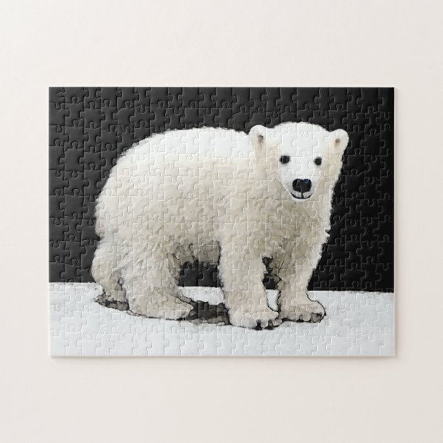 Puzzle Pintura de Cubo de Oso Polar - Arte de Vida Silves (Horizontal)