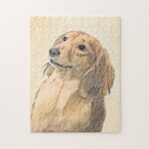 Puzzle Pintura de Dachshund (de cabello largo) - Arte ori