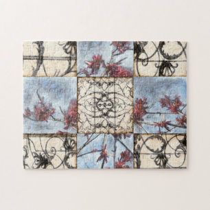 Puzzle Pintura de desplazamiento abstracta en panel