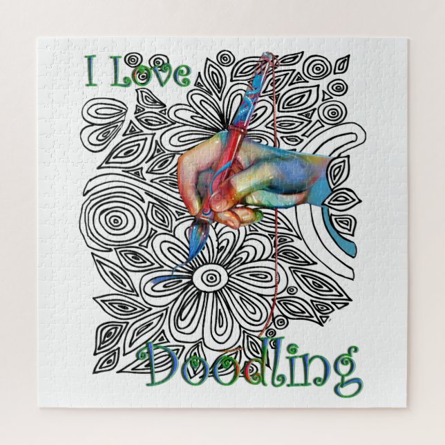 Puzzle Pintura de doodle colorida (Vertical)