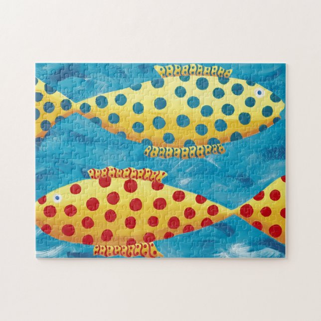 Puzzle Pintura de Dos Peces Manchados (Horizontal)