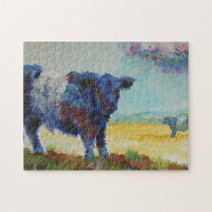 Puzzle Pintura de dos vacas ceñidas de Galloway