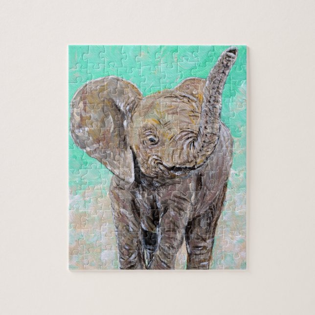 Puzzle Pintura de elefante bebé (Vertical)