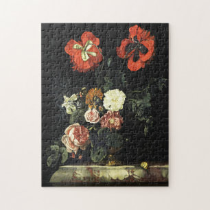 Puzzle Pintura de época con vida con flores